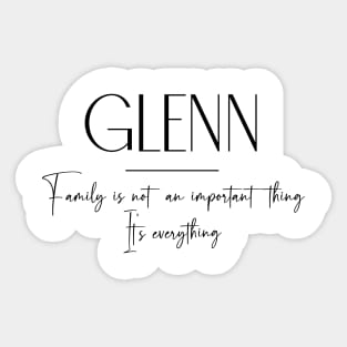 Glenn Family, Glenn Name, Glenn Middle Name Sticker